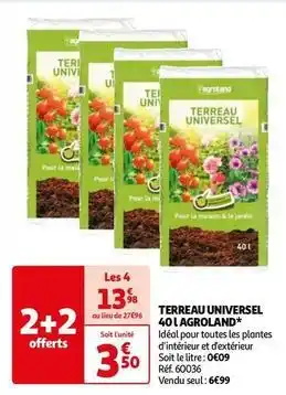 Auchan Agroland - terreau universel 40l offre