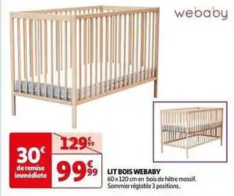 Auchan Webaby - lit bois offre
