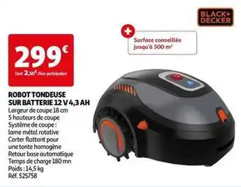 Auchan Black & decker - robot tondeuse sur batterie 12 v 4,3 ah offre