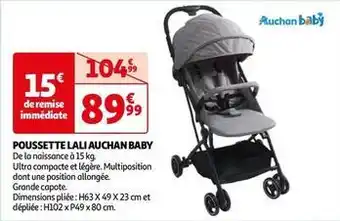 Auchan Auchan - poussette lali baby offre