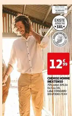 Auchan Inextenso - chemise homme offre