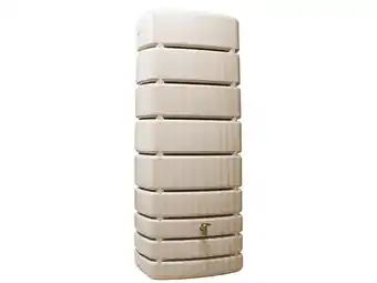 Récupérateur d'eau mural rectangulaire Slim sable 500L + robinet GARANTIA