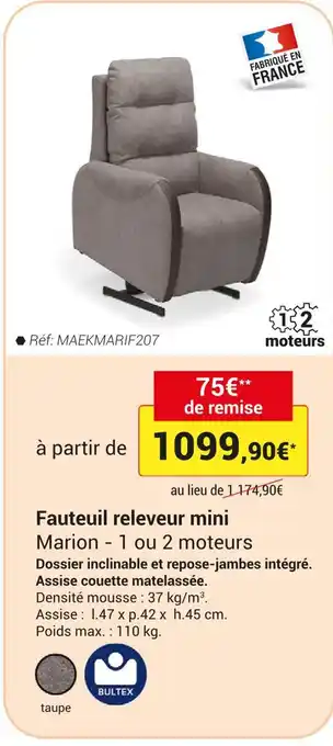 Technicien de Santé Fauteuil releveur mini offre