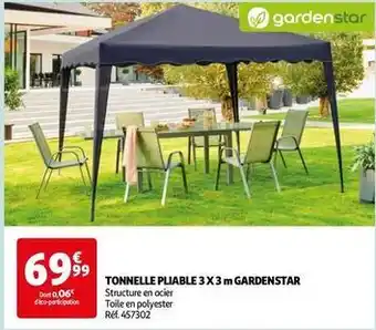 Auchan Gardenstar - tonnelle pliable 3x3 m offre