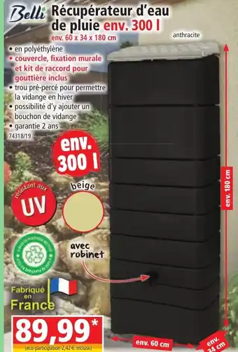 Belli Récupérateur d'eau de pluie