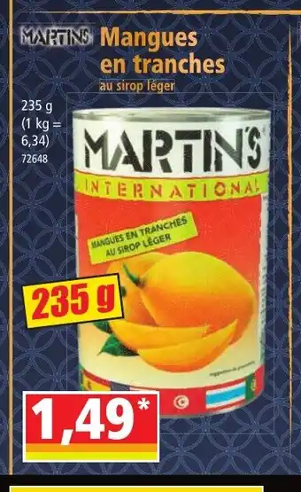 Norma MARTINS Mangues en tranches offre