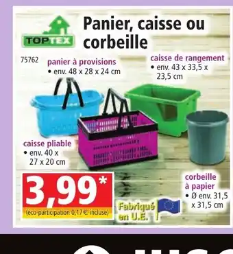 Norma Panier, caisse ou corbeille offre