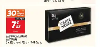 Netto CAFÉ MOULU CLASSIQUE CARTE NOIRE offre