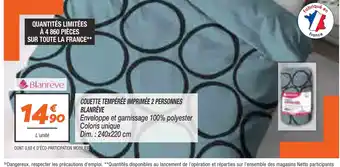 Netto COUETTE TEMPÉRÉE IMPRIMÉE 2 PERSONNES BLANRÊVE offre