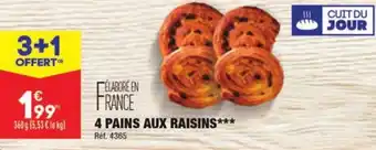 ALDI 4 PAINS AUX RAISINS*** offre