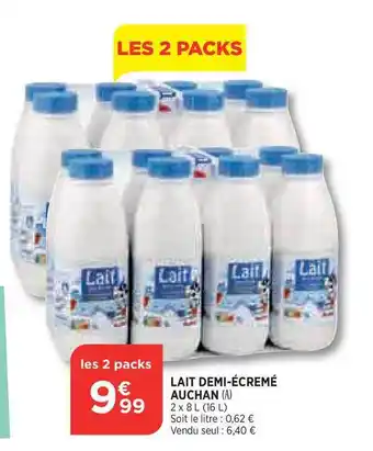 Bi1 Lait Demi-écrémé Auchan offre
