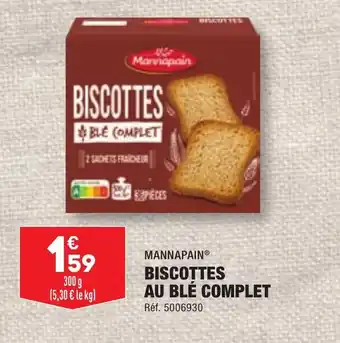 ALDI MANNAPAINⓇ BISCOTTES AU BLÉ COMPLET offre