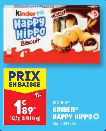 ALDI KINDER® KINDER® HAPPY HIPPO offre