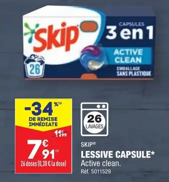 ALDI SKIP® LESSIVE CAPSULE* offre