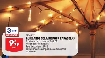 ALDI CASALUX® GUIRLANDE SOLAIRE POUR PARASOL ✪ offre