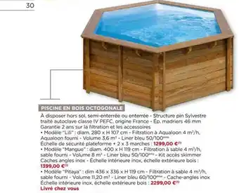 Bricomarché Piscine En Bois Octogonale offre