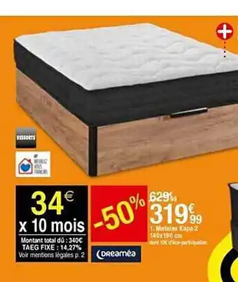 Matelas Kapa 2 140 X 190 Cm Dreaméa
