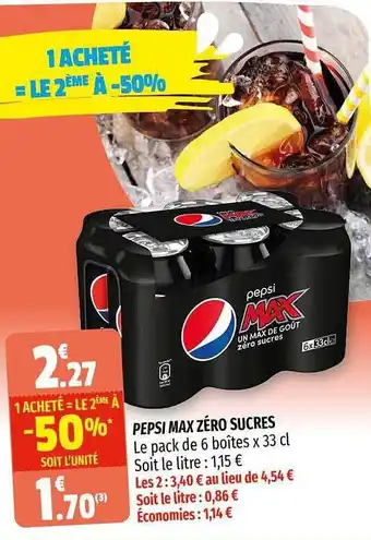 Coccinelle Express Pepsi Max Zéro Sucres offre