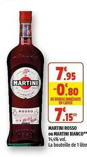 Martini Rosso Ou Martini Bianco