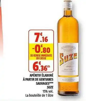 Coccinelle Express Apéritif élaboré à Partir De Gentianes Sauvages Suze offre