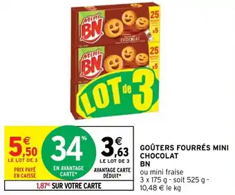Intermarché GOÛTERS FOURRÉS MINI CHOCOLAT BN offre