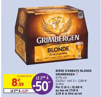 Intermarché BIÈRE D'ABBAYE BLONDE GRIMBERGEN Y offre