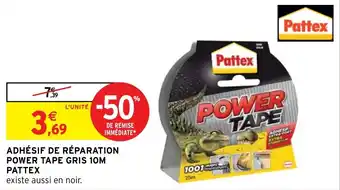 Intermarché ADHÉSIF DE RÉPARATION POWER TAPE GRIS 10M PATTEX offre