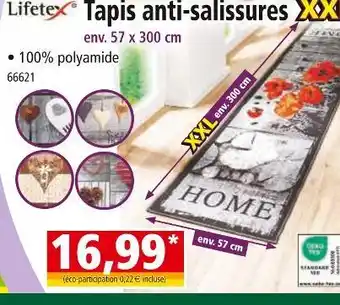 Norma LIFETEX Tapis anti-salissures offre
