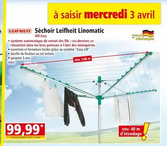 Norma LEIFHEIT Séchoir Linomatic offre