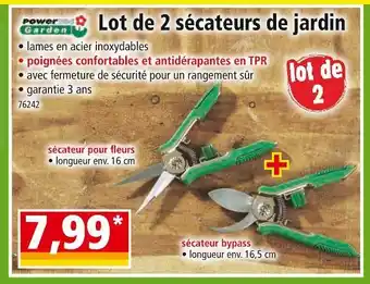 Norma POWER GARDEN Lot de 2 sécateurs de jardin offre