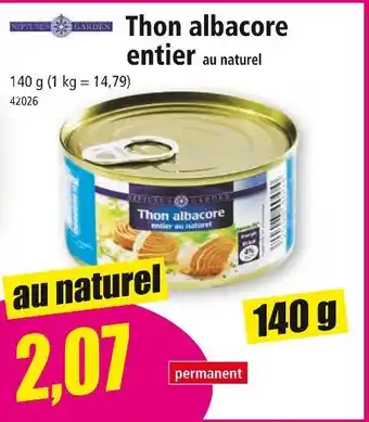 Norma Thon albacore entier au naturel offre