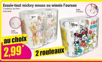 Essuie-tout mickey mouse ou winnie l’ourson
