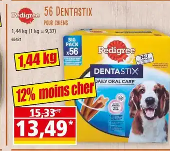 Norma Pedigree 56 Dentastix pour chiens offre