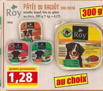 Norma Roy Pâtée ou ragoût pour chiens offre