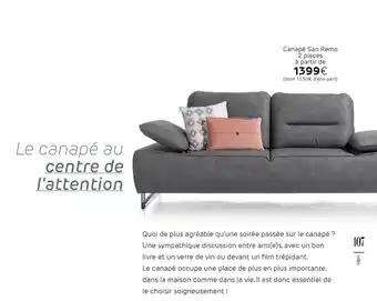 H&H Canapé San Remo 2 Places offre