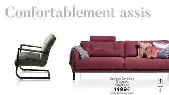 H&H Canapé Cordoba 3 Places offre
