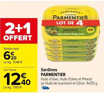 Carrefour Sardines PARMENTIER offre