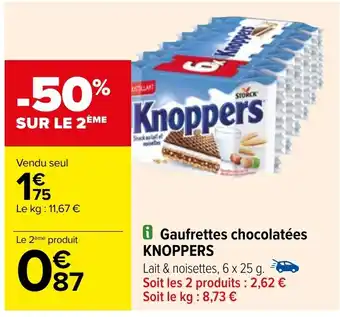 Carrefour i Gaufrettes chocolatées KNOPPERS offre