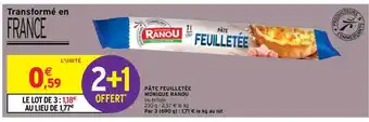 Intermarché Contact Pâte Feuilletée Monique Ranou offre