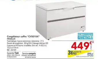 METRO Congélateur Coffr offre