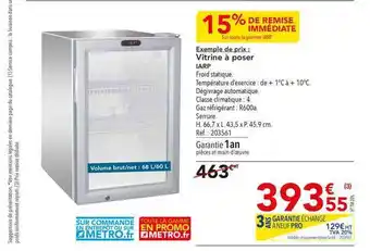 METRO Vitrine à Poser Iarp offre