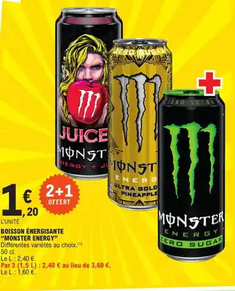 E.Leclerc BOISSON ÉNERGISANTE "MONSTER ENERGY" offre