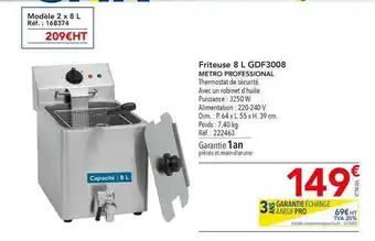 METRO Friteuse 8 L Gdf3008 Metrop Professional offre