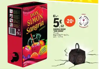 E.Leclerc SANGRIA ROUGE "DON SIMON" offre