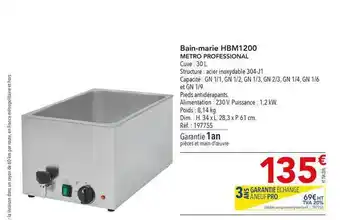 METRO Bain-marie Hbm1200 Metro Professional offre
