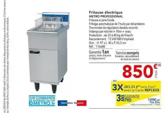 METRO Friteuse électrique Metro Professional offre