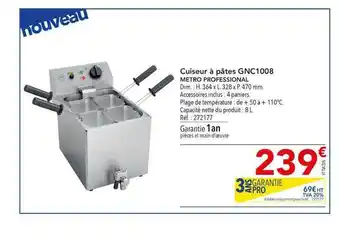 METRO Cuiseur à Pâtes Gnc1008 Metro Professional offre
