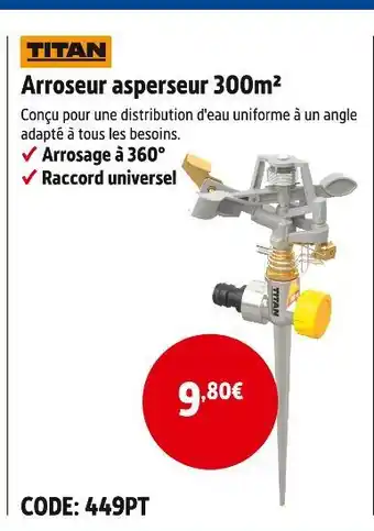 Screwfix TITAN Arroseur asperseur 300m2 offre