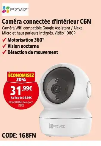 Screwfix EZVIZ Caméra connectée d'intérieur C6N offre