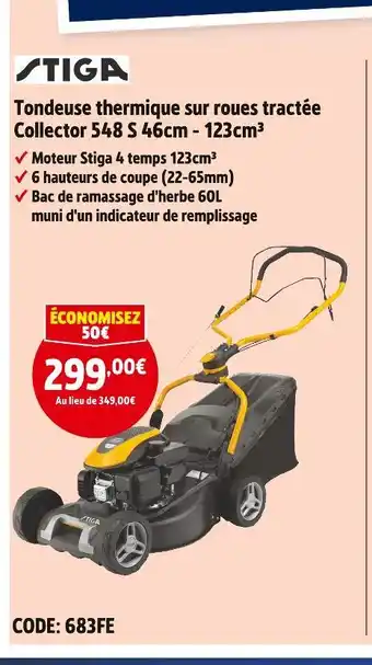 Screwfix STIGA Tondeuse thermique sur roues tractée offre